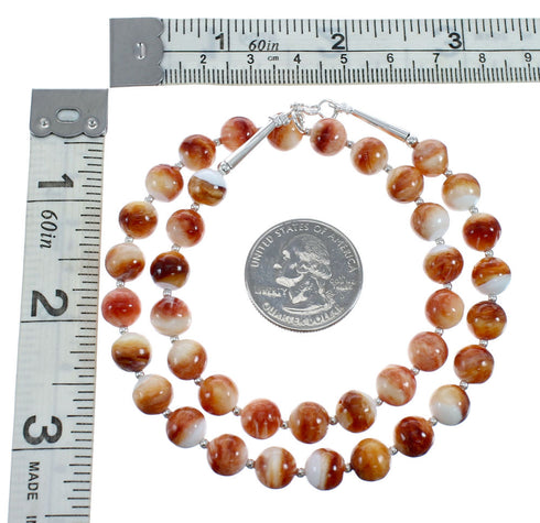 Oyster Shell Genuine Sterling Silver Southwest Bead Necklace JX128502